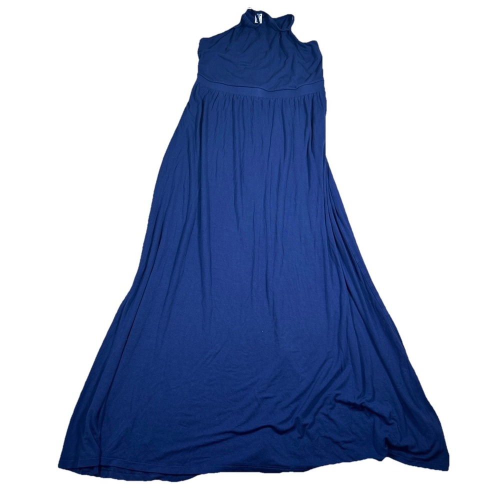 Old Navy Womens Size M Petite Blue Maxi Lost At Sea Fitted Waist